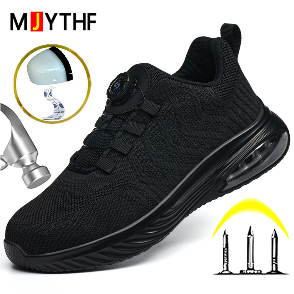 Sneakers Care - Drehknopf-Sicherheitsschuhe für Herren Luftkissen-Arbeitsschuhe Stahlkappe-Schuhe Durchstichsichere
