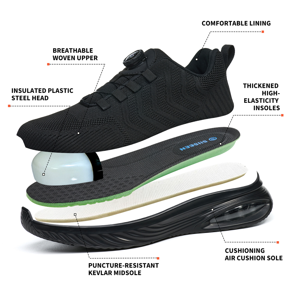 Drehknopf-Sicherheitsschuhe fü – Sneakers Care Bewertung und Preis